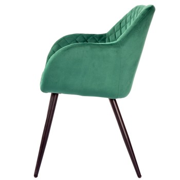 Sillón ROLANDO, metal, tapizado velvet 56 verde oscuro 2