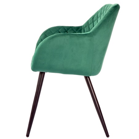 Sillón ROLANDO, metal, tapizado velvet 56 verde oscuro-0