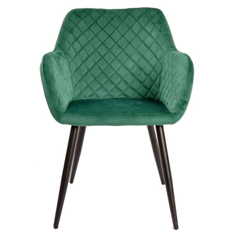Sillón ROLANDO, metal, tapizado velvet 56 verde oscuro-1