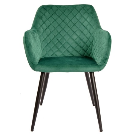 Sillón ROLANDO, metal, tapizado velvet 56 verde oscuro-1