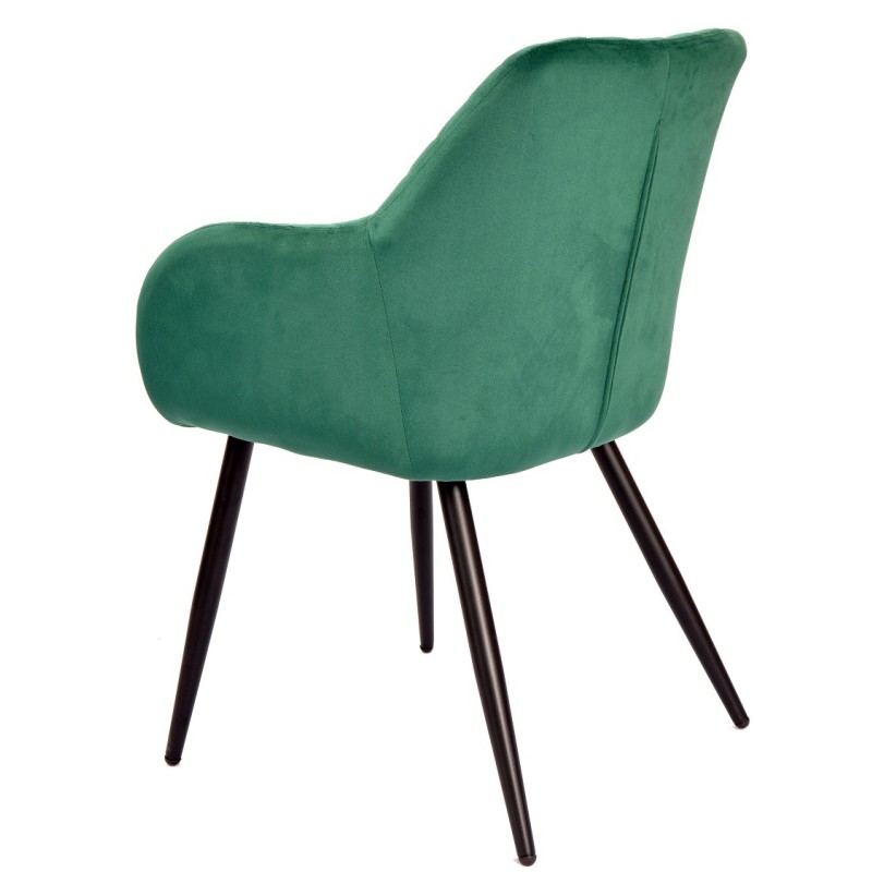Sillón ROLANDO, metal, tapizado velvet 56 verde oscuro-2