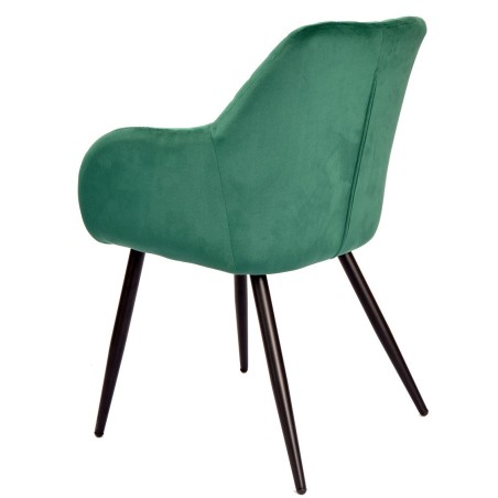 Sillón ROLANDO, metal, tapizado velvet 56 verde oscuro-2