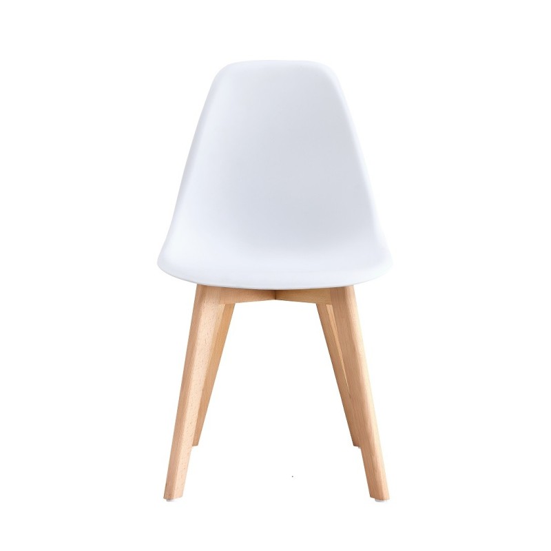 Silla MARAIS, madera, polipropileno blanco-0