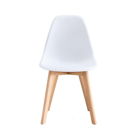 Silla MARAIS, madera, polipropileno blanco-0