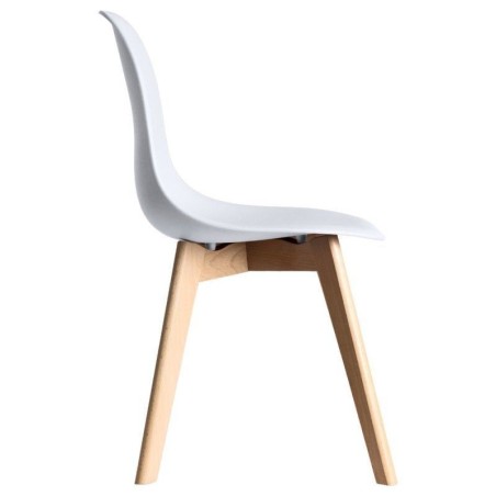 Silla MARAIS, madera, polipropileno blanco-1