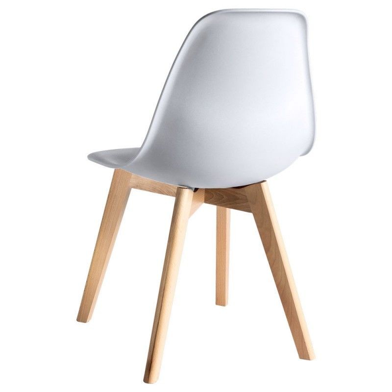 Silla MARAIS, madera, polipropileno blanco-2