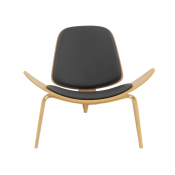 Sillón NORDIC (R), fresno, similpiel negra 2
