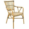 Sillón PAROS, apilable, aluminio, ratán marrón y gris