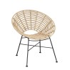 Sillón CIDORA, metal, ratán beige