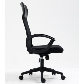 Sillón de oficina VERTON, negro, malla negra, asiento negro 2