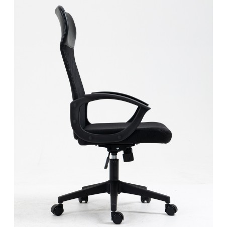 Sillón de oficina VERTON, negro, malla negra, asiento negro-0