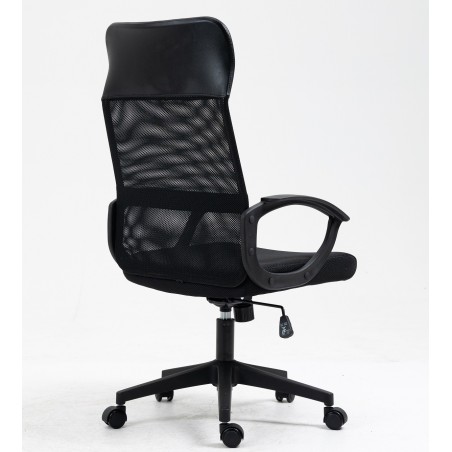 Sillón de oficina VERTON, negro, malla negra, asiento negro-2