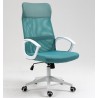 Sillón de oficina VERTON, blanco, malla y asiento verde