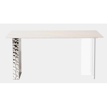 Mesa VENETO, acero inoxidable, acrílico, tapa de cerámica, 160 x 90 cms 2