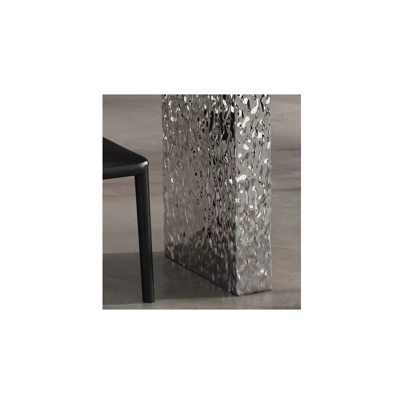 Mesa VENETO, acero inoxidable, acrílico, tapa de cerámica, 160 x 90 cms-3