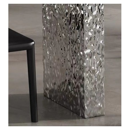 Mesa VENETO, acero inoxidable, acrílico, tapa de cerámica, 160 x 90 cms-3