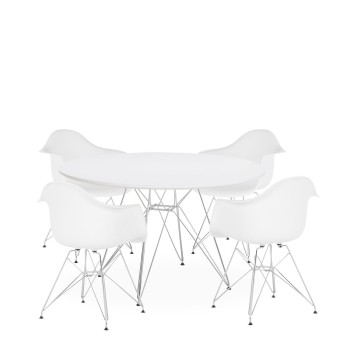 Mesa STAR, cromada, lacada blanca, 120 cms de diámetro 2