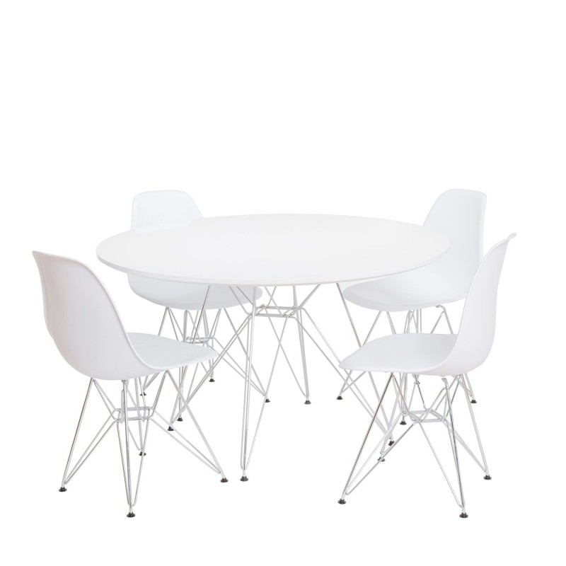 mesa y silla Tower cromadas