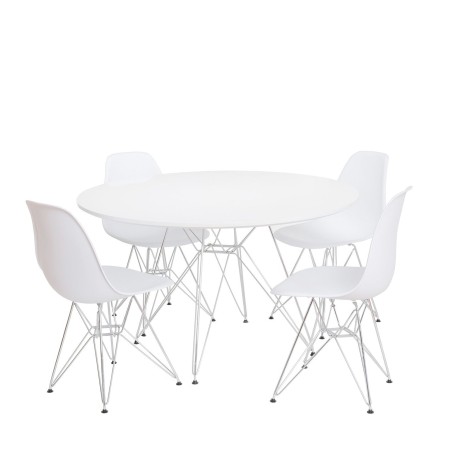 mesa y silla Tower cromadas