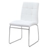 Silla BERTA, cromada, similpiel blanca