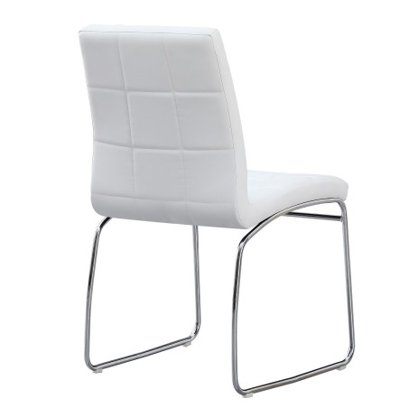 Silla BERTA, cromada, similpiel blanca-1