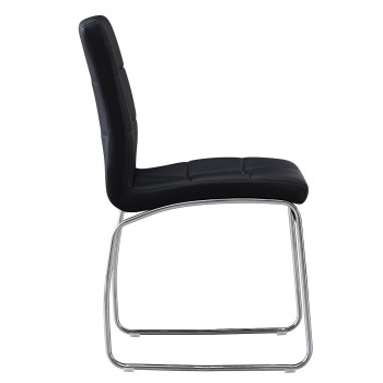 Silla BERTA, cromada, similpiel negra 2