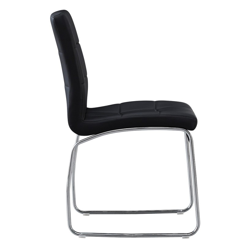 Silla BERTA, cromada, similpiel negra-0