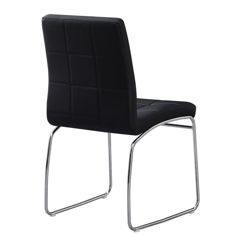 Silla BERTA, cromada, similpiel negra-1