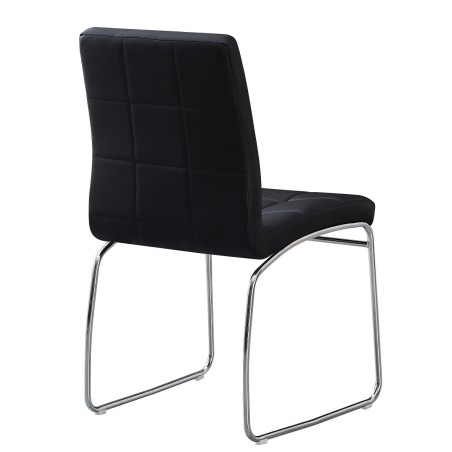 Silla BERTA, cromada, similpiel negra-1
