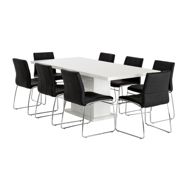 Silla BERTA, cromada, similpiel negra-2