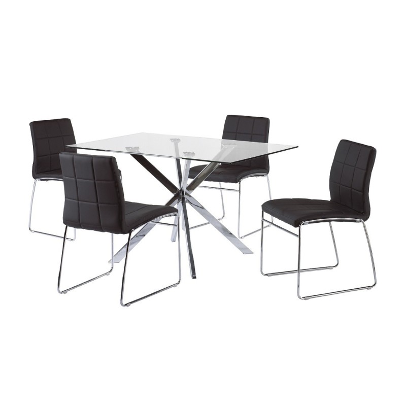 Silla BERTA, cromada, similpiel negra-3