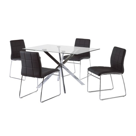Silla BERTA, cromada, similpiel negra-3
