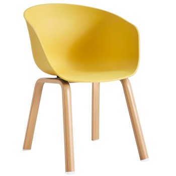 Sillón DANTE NEW (SU), metal, polipropileno amarillo