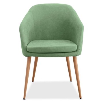 Sillón LART, metal, tapizado tejido linen verde claro 2