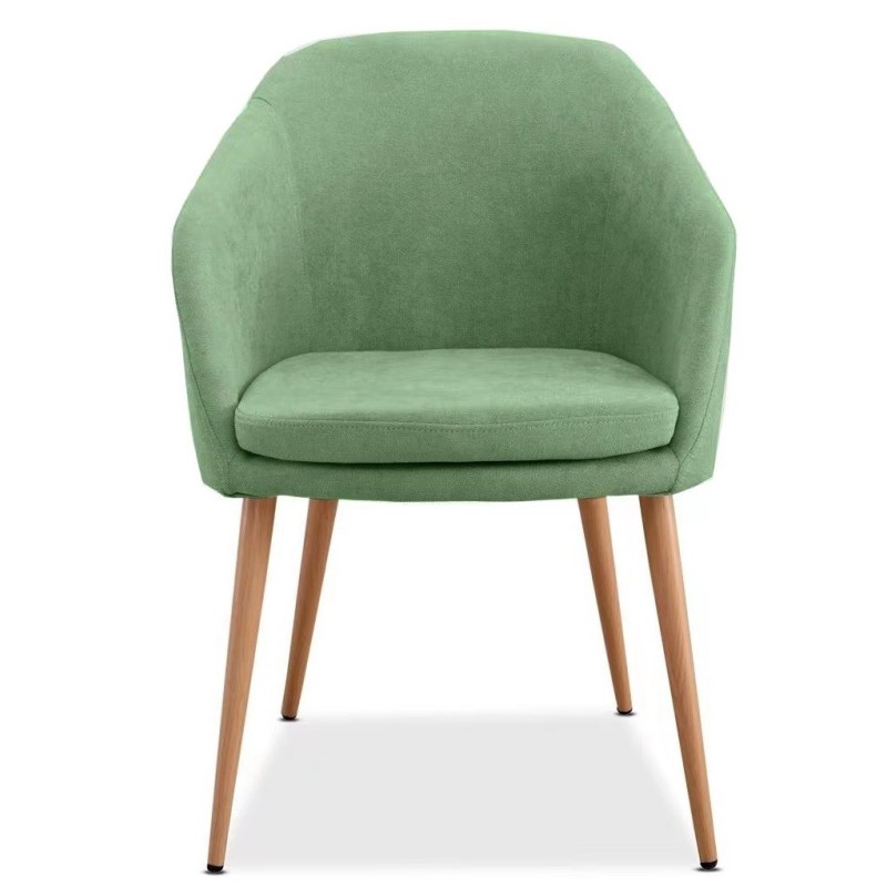 Sillón LART, metal, tapizado tejido linen verde claro-0