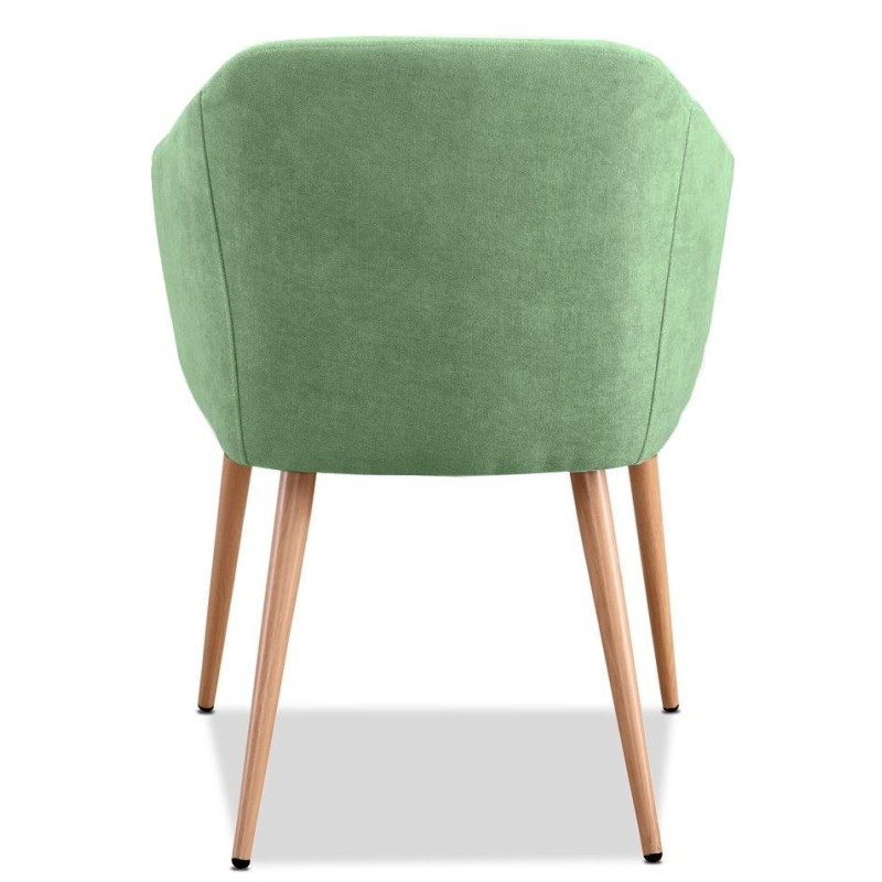 Sillón LART, metal, tapizado tejido linen verde claro-1