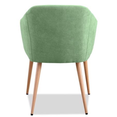 Sillón LART, metal, tapizado tejido linen verde claro-1