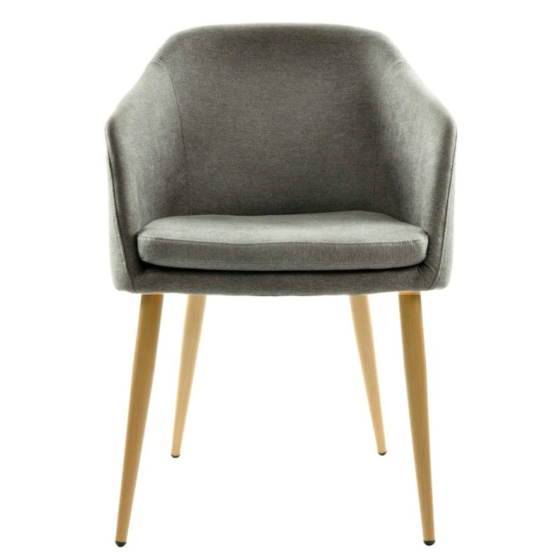 Sillón LART, metal, tapizado tejido linen gris oscuro-0
