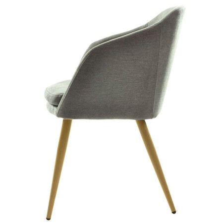 Sillón LART, metal, tapizado tejido linen gris oscuro-1