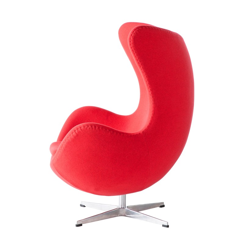 Sillón EG (TE), fibra de vidrio, basculante, tapizado cachemir rojo-1