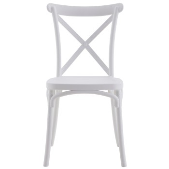 Silla CORFÚ, apilable, tratamiento anti UV, polipropileno blanco 2