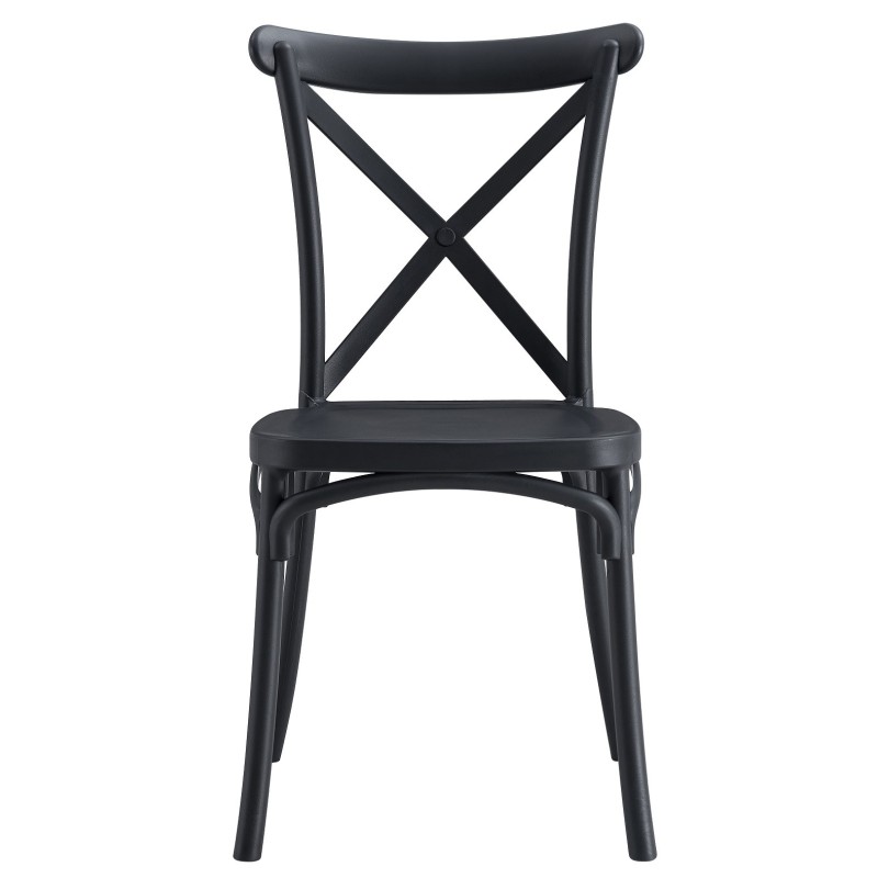 Silla CORFÚ, apilable, tratamiento anti UV, polipropileno antracita-0