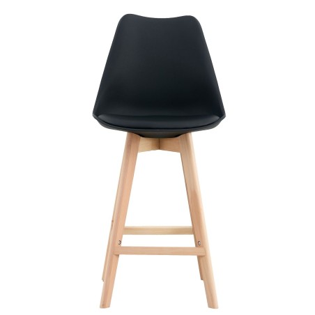 Taburete TORRE (SU), madera, negro, cojín negro-0