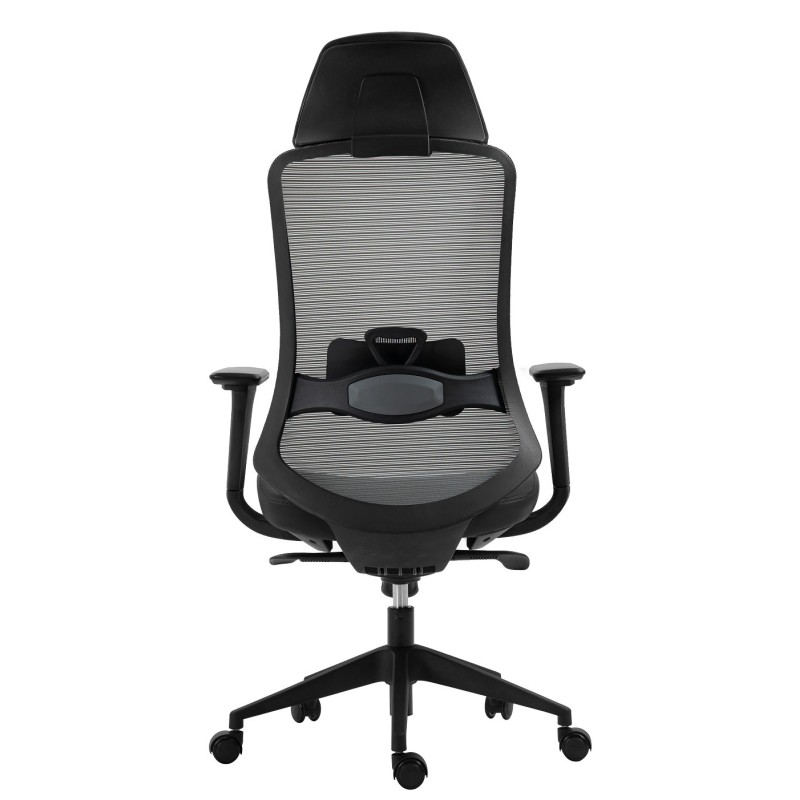 Sillón de oficina ARANJUEZ, alto, negro, ergonómico, multifunción, malla y asiento negro-2