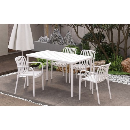 Sillón SALER, apilable, polipropileno blanco-0