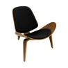 Sillón NORDIC (R), palo rosa, similpiel negra