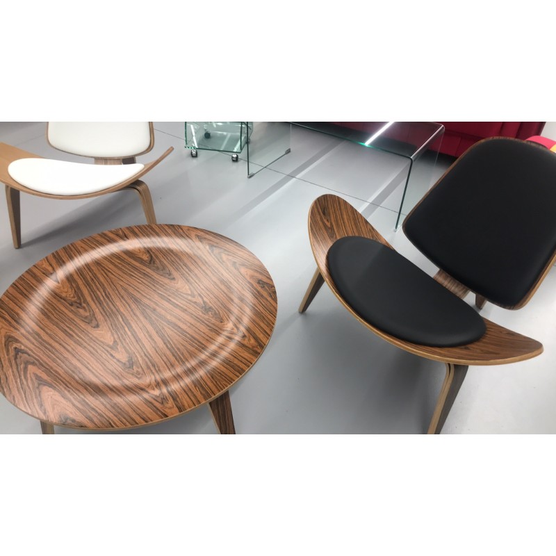 Sillón NORDIC (R), palo rosa, similpiel negra-0