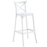 Taburete CORFÚ, tratamiento anti UV, polipropileno blanco