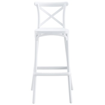 Taburete CORFÚ, tratamiento anti UV, polipropileno blanco 2