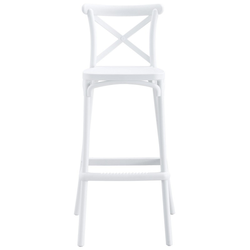 Taburete CORFÚ, tratamiento anti UV, polipropileno blanco-0